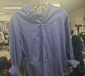 Ralph Lauren Navy & White Windowpane Button-Down Shirt - Men's